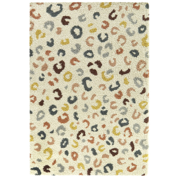 Orren Ellis Farthin Rainbow Colored Animal Print Shag Area Rug | Wayfair